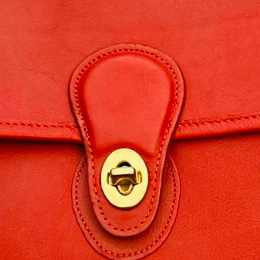Vintage Coach Willis Bag 9927 Red Glove Tanned Leather Top Handle Crossbody