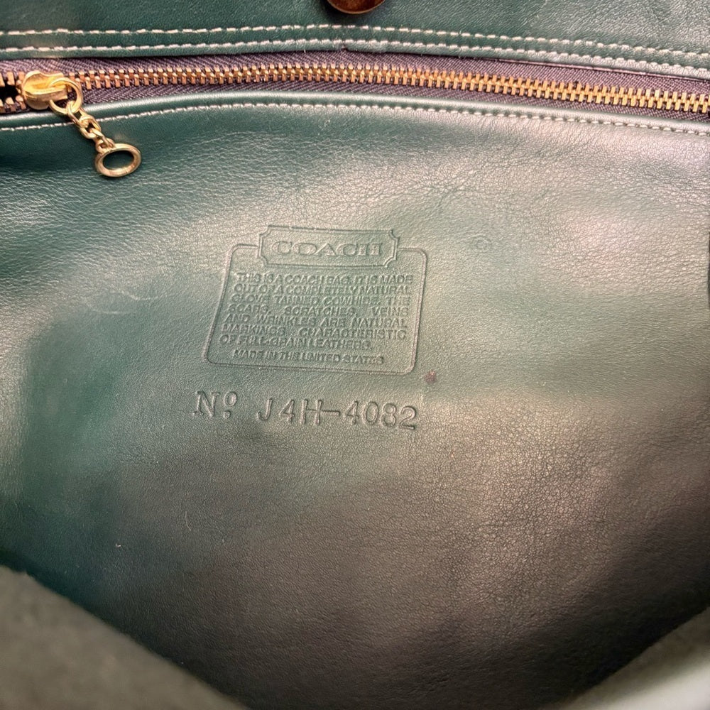 Coach rare vintage green leather large soho bag 4082