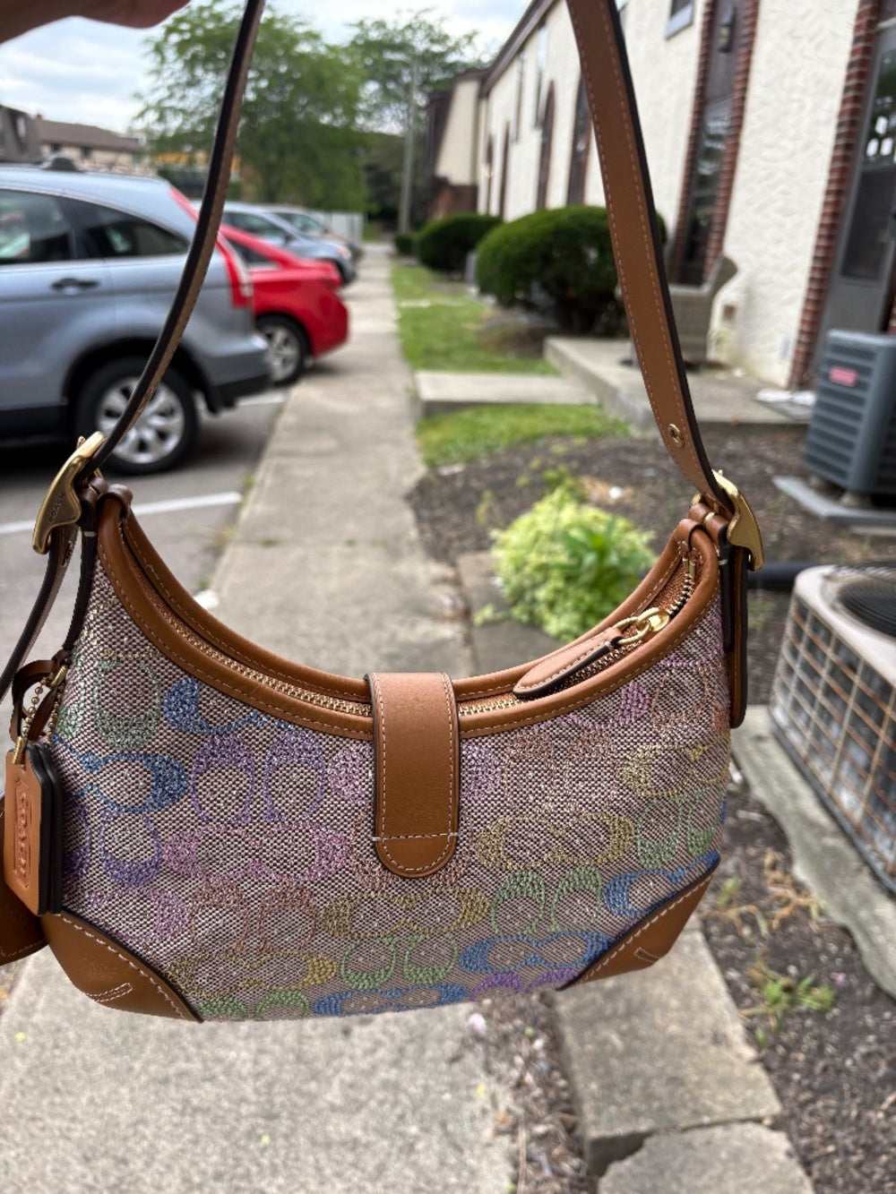 Crystal coach hobo bag