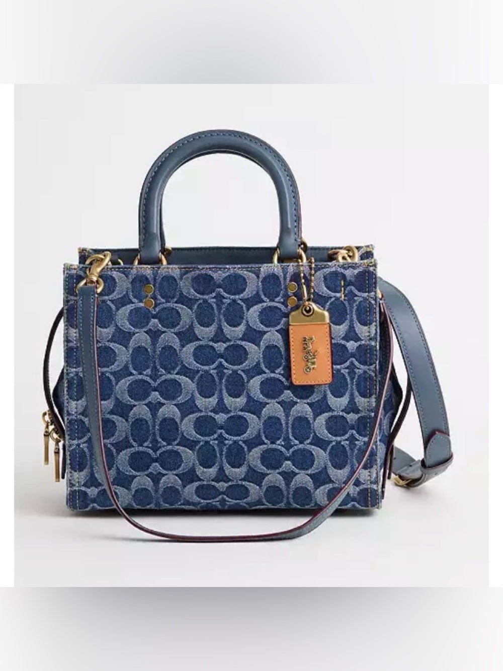 COACH Rogue Bag 25 In Signature Denim, BRASS/ BLUE