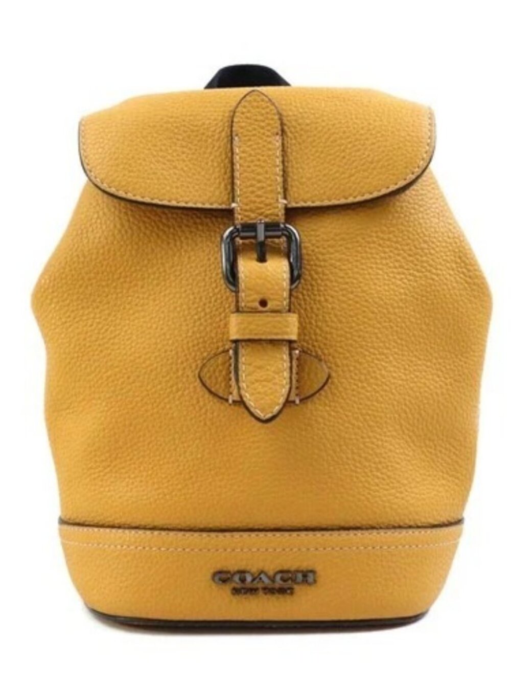 Auth COACH Body Bag Yellow Leather - r11072k