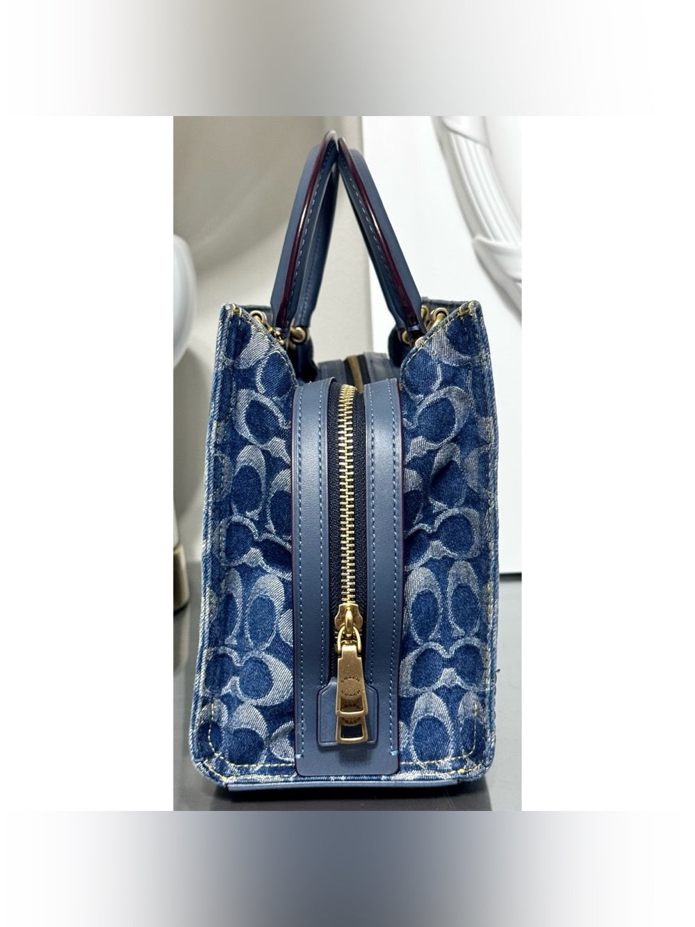 COACH Rogue Bag 25 In Signature Denim, BRASS/ BLUE