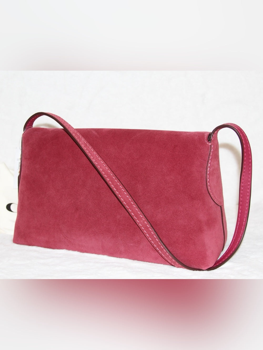 NWT COACH Chelsea Bag 30 Dark Fuchsia Shoulder Bag Suede Leather Purse Handbag