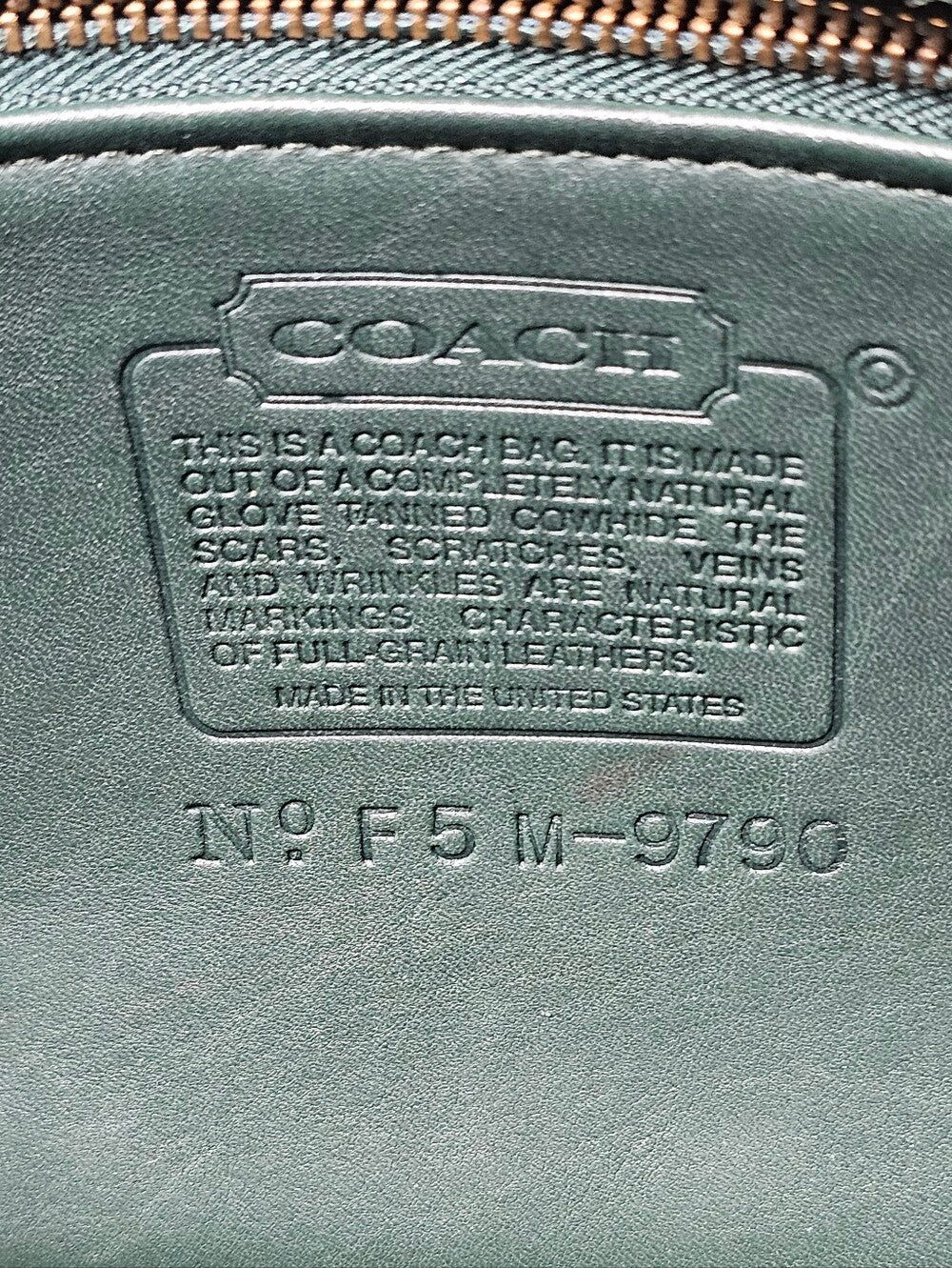 Vintage 1994 Coach City Bag 9790 Bottle Green USA Made Rare Collector Piece