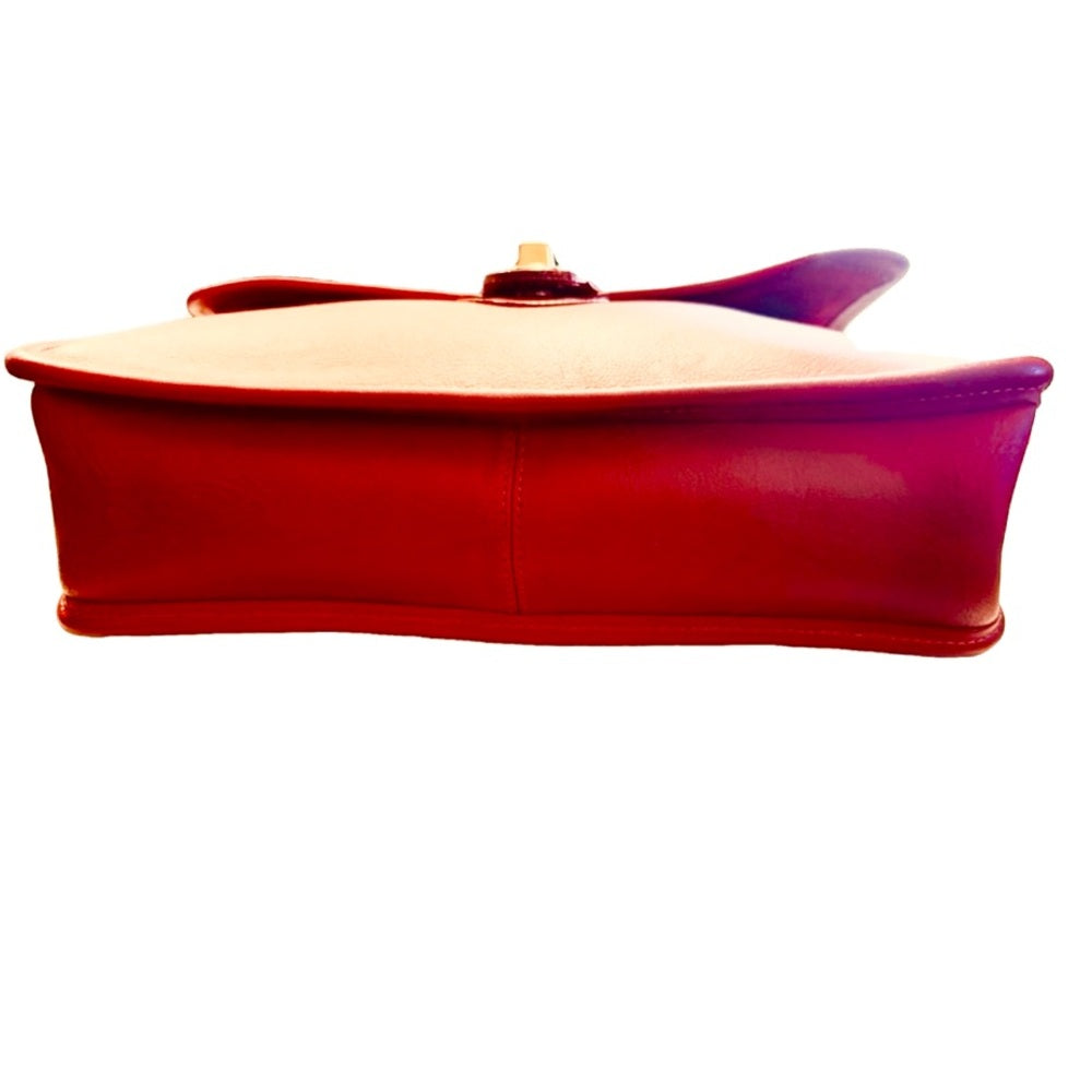 Vintage Coach Willis Bag 9927 Red Glove Tanned Leather Top Handle Crossbody