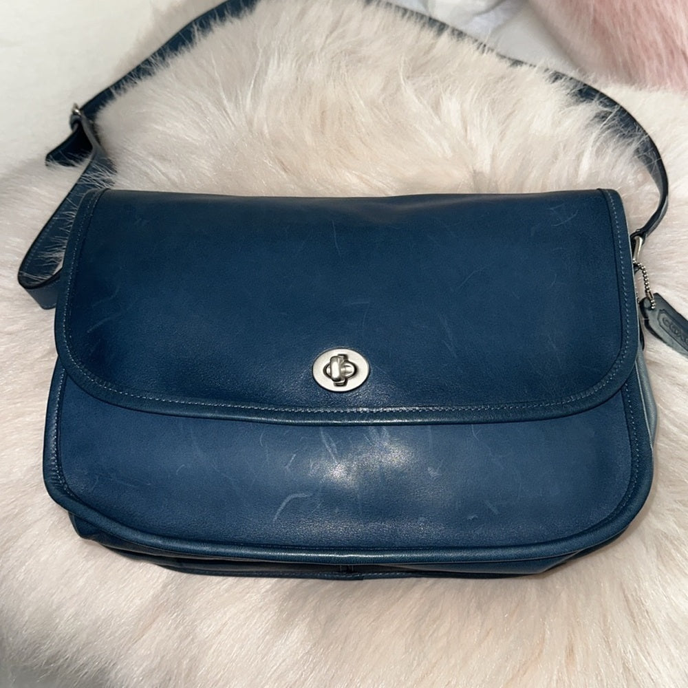 Vintage Coach City Bag - Rare Blue