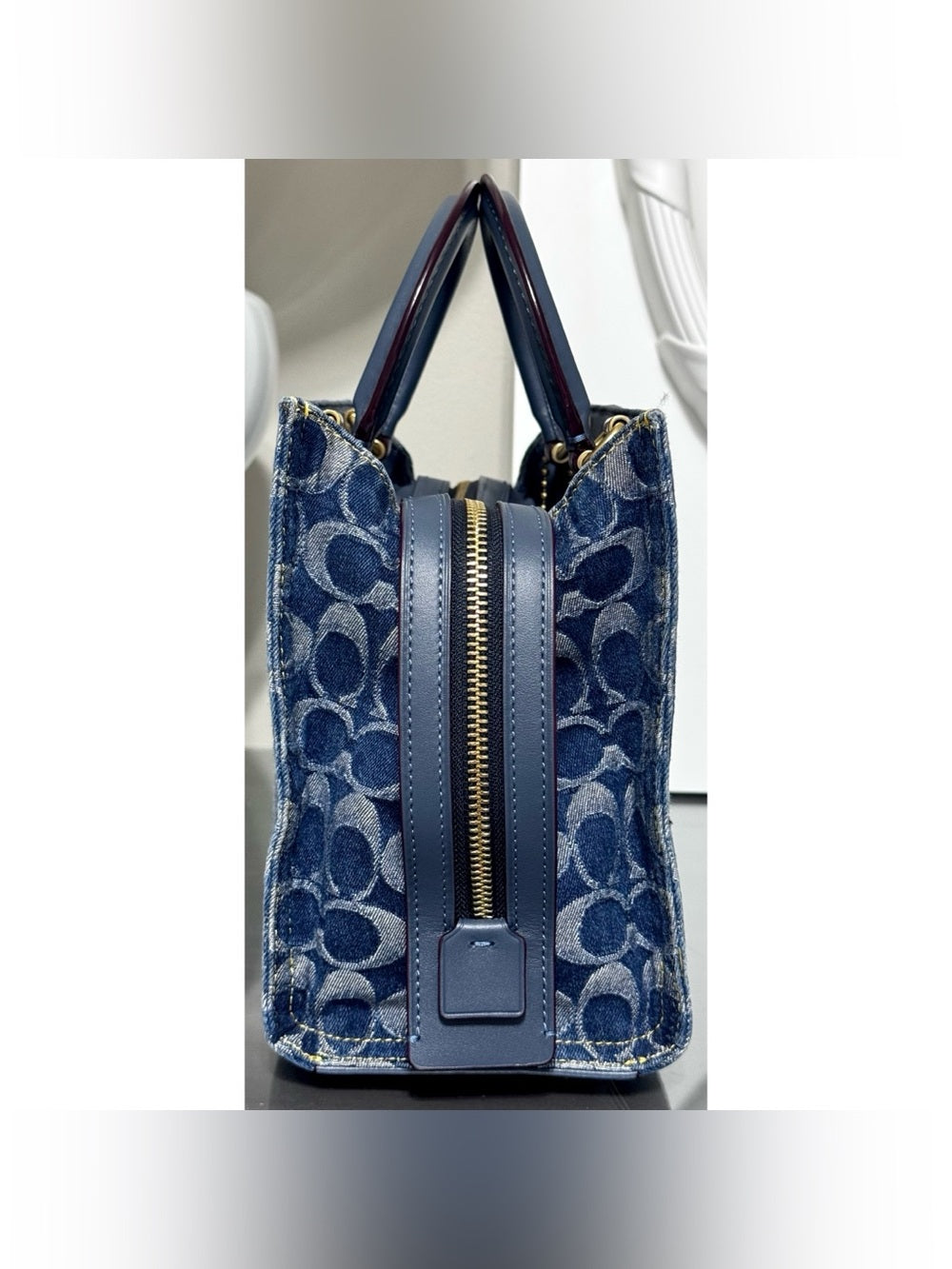 COACH Rogue Bag 25 In Signature Denim, BRASS/ BLUE