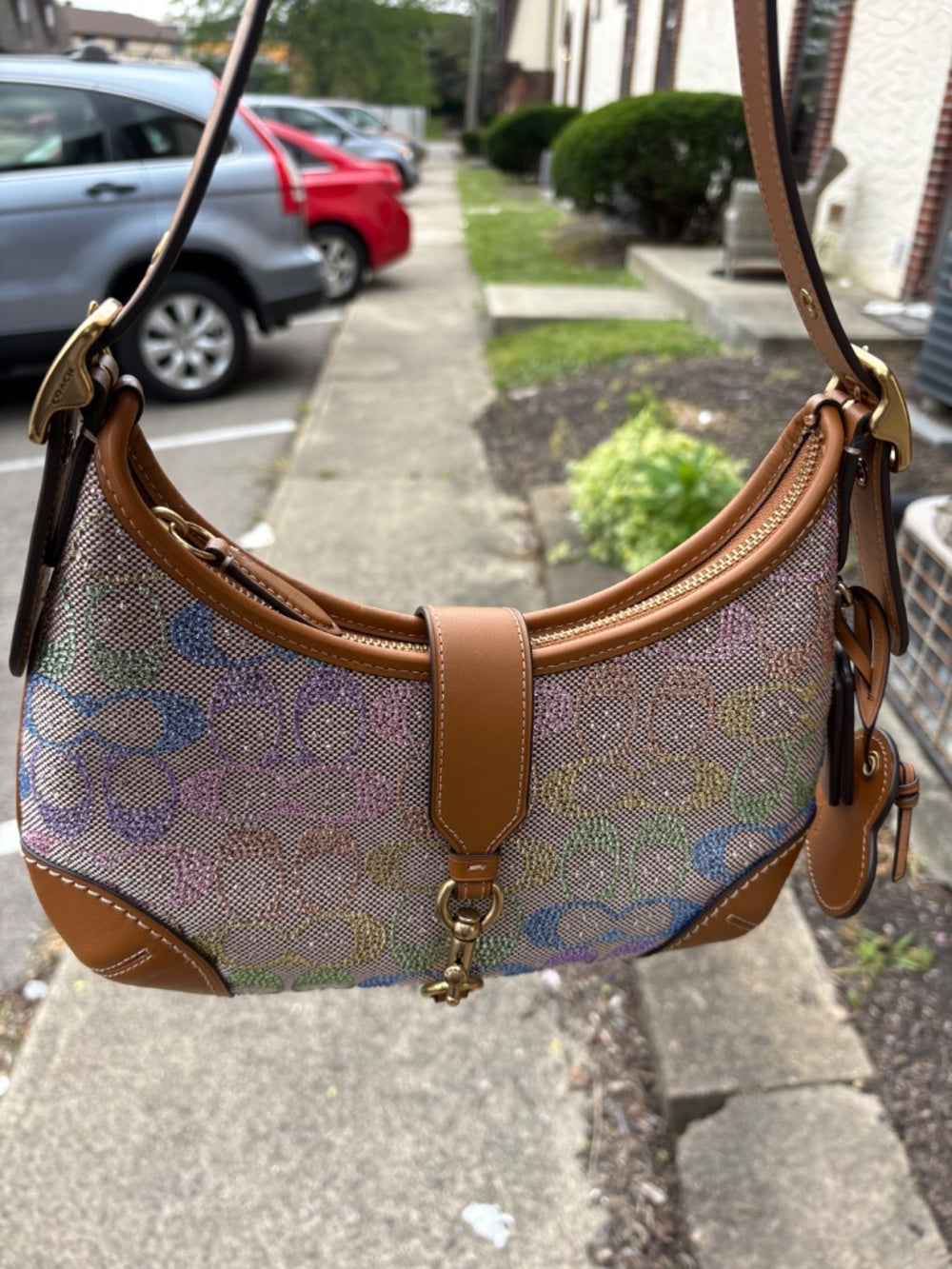 Crystal coach hobo bag