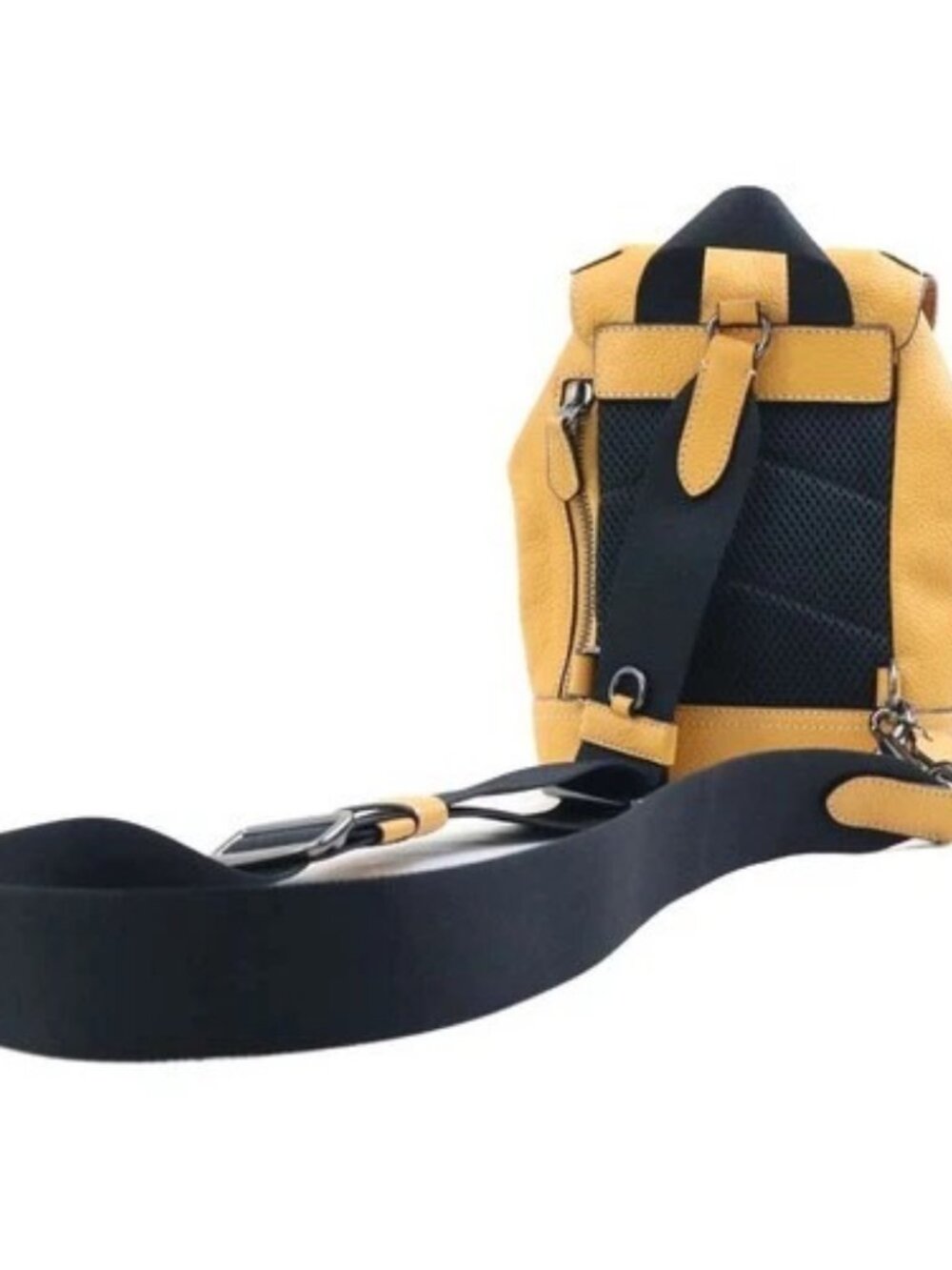 Auth COACH Body Bag Yellow Leather - r11072k