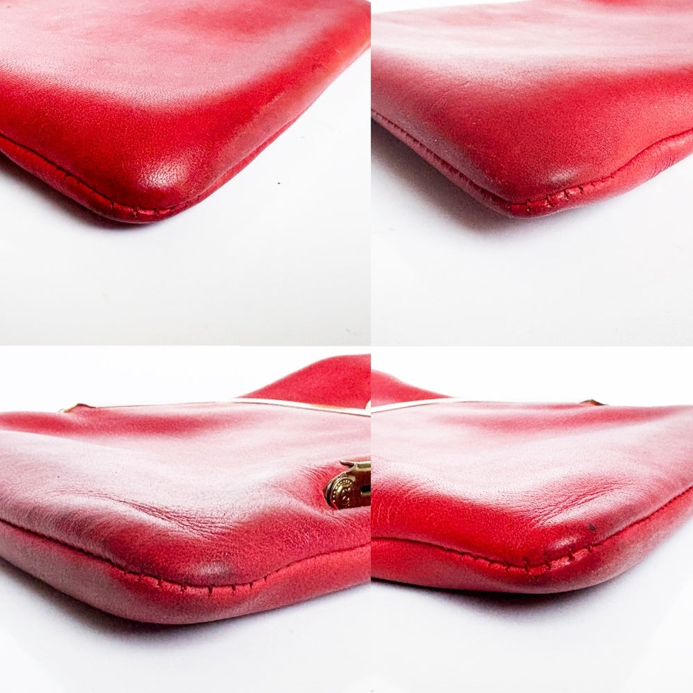 Bonnie Cashin for Coach Swinger Bag Double Frame Kiss Lock Red Leather Vintage