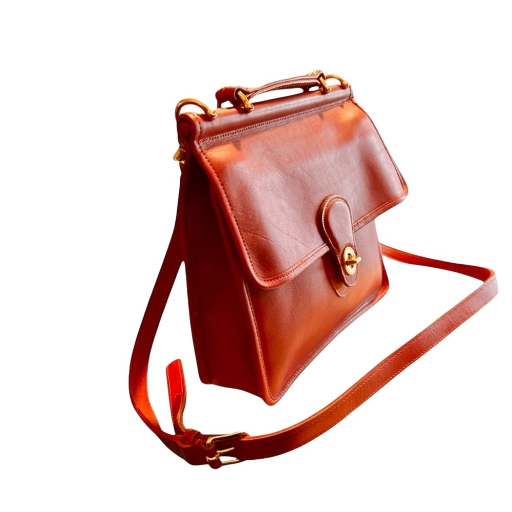 Vintage Coach Willis Bag 9927 Red Glove Tanned Leather Top Handle Crossbody