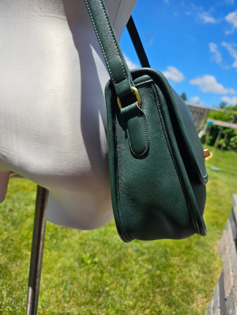 Vintage 1994 Coach City Bag 9790 Bottle Green USA Made Rare Collector Piece