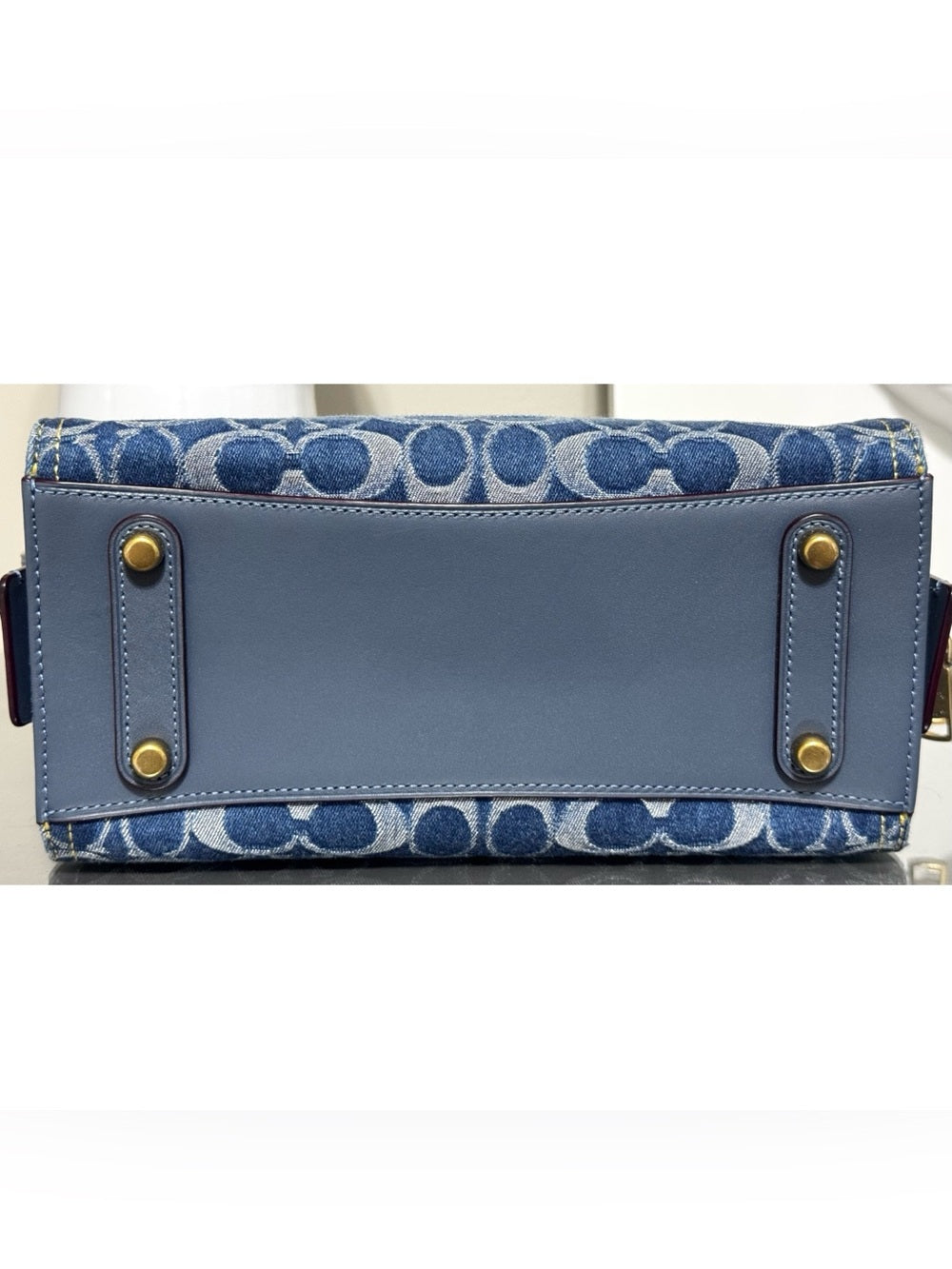 COACH Rogue Bag 25 In Signature Denim, BRASS/ BLUE