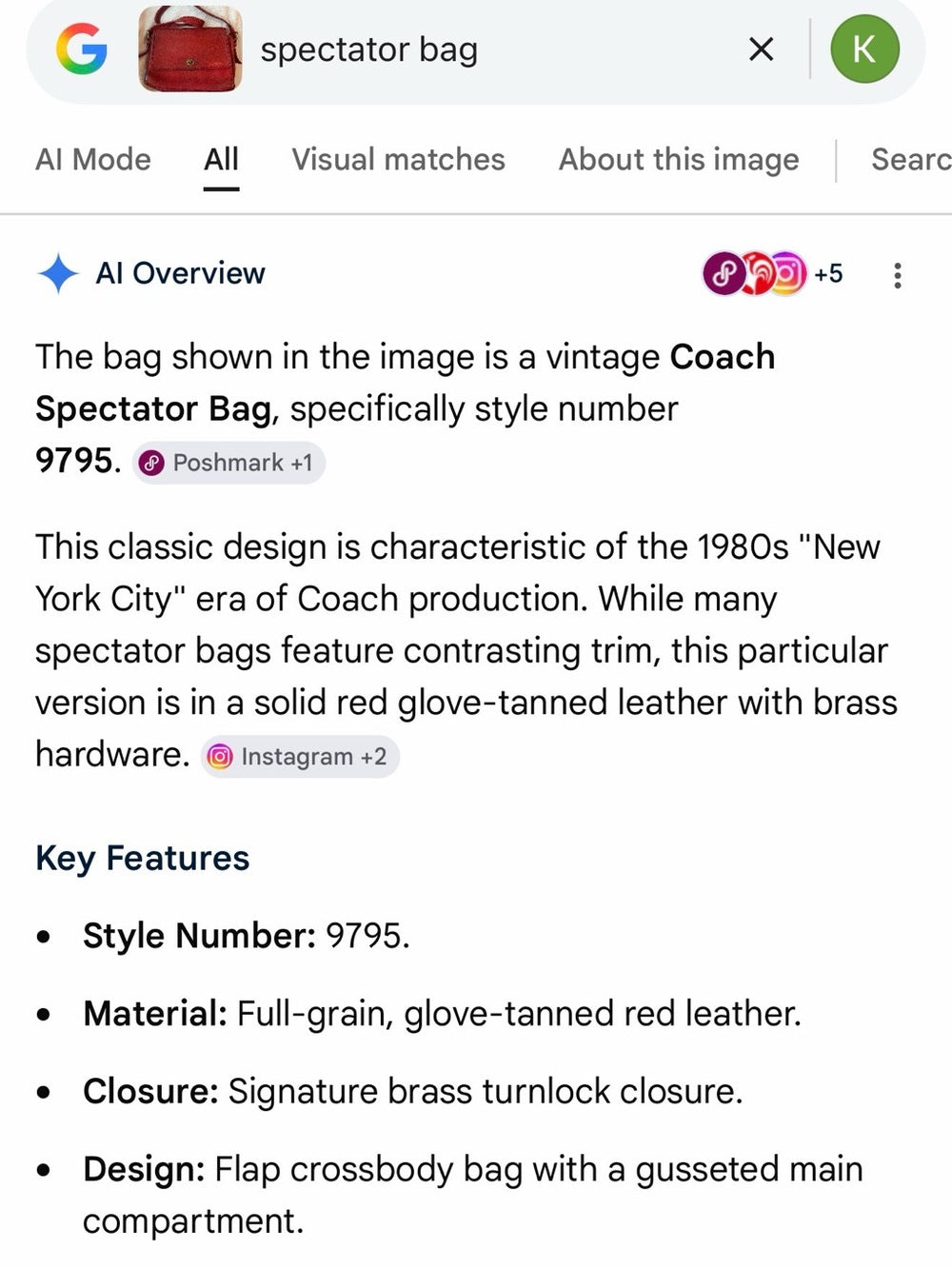 Vintage Coach Spectator Bag